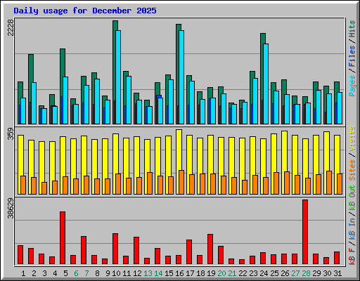 Daily usage for December 2025