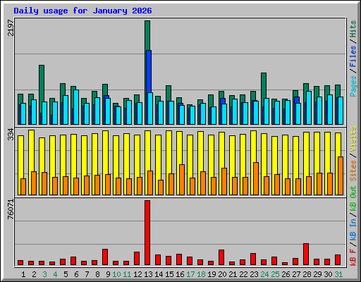 Daily usage for January 2026