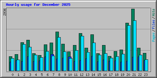 Hourly usage for December 2025